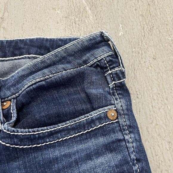 Big Star Jeans Womens Size 29 Blue Denim Boot Cut‎ Low Rise Distressed (29 x 24) - Picture 3 of 7